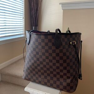 Louis Vuitton Brown Damier Ebene Neverfull Tote